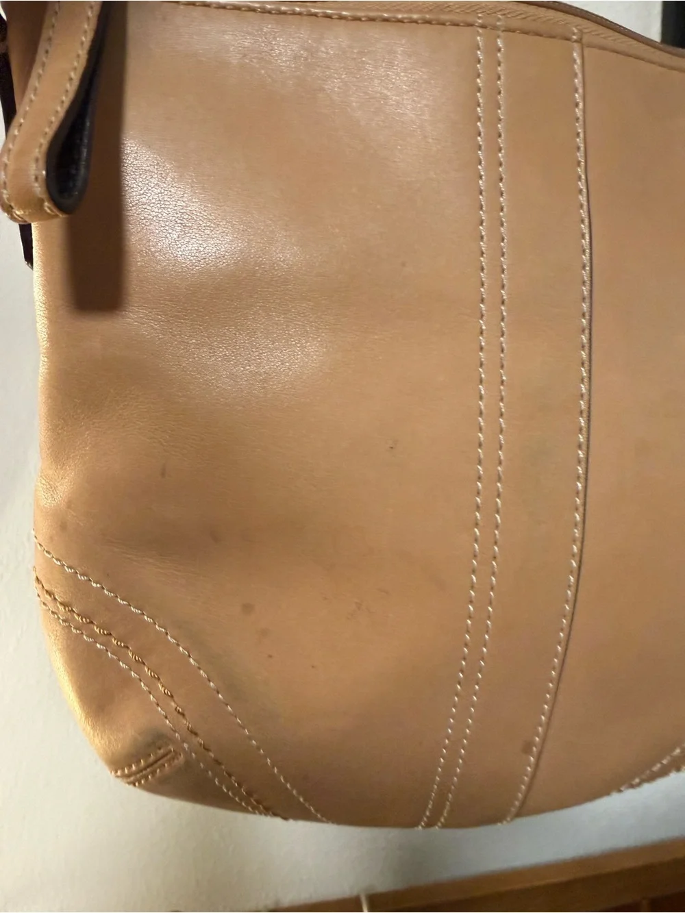 Coach Soho Tan Leather Shoulder Bag with Silver Hardware